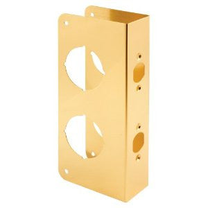 Prime-Line Products U 9560 Door Reinforcer Combo, 1-3/4-Inch Thick by 2-3/8-Inch Backset 2-1/8-Inch Bore, Non-Recessed, Brass