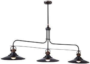 Artcraft Lighting AC1473BZ Heath Three-Light Island Fixture, Dark Bronze