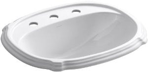 KOHLER K-2189-8-0 Portrait Self-Rimming Lavatory, White