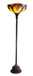Chloe Lighting CH15780I-TF1 Tiffany-Style 1-Light Torchiere Floor Lamp with 15-Inch Shade