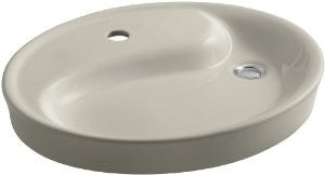 Kohler K-2354-1-G9 Yin Yang Wading Pool Lavatory with Single-Hole Faucet Drilling and Overflow, Sandbar