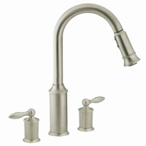 Moen 7592CSL Aberdeen Two-Handle High Arc Pulldown Kitchen Faucet, Classic Stainless