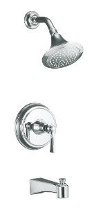 KOHLER K-T11077-4-CP Archer Bath and Shower Faucet Trim, Polished Chrome