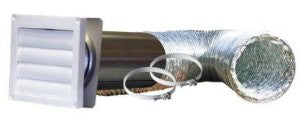 Speedi-Products EX-DVK 496 4-Inch Diameter by 96-Inch Length UL 181 Aluminum Foil Duct Vent Kit and White Hood