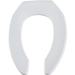 Bemis 1955C Elongated Open Front Toilet Seat Less Cover With Check Hinges,