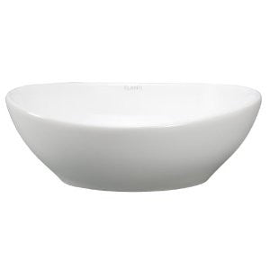 Elite Sinks EC9838 Porcelain Vessel Oval Deep Bowl Sink, White