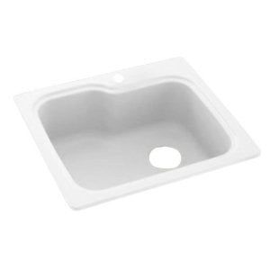 Swanstone KSSB-2522.010 25-Inch by 22-Inch Single Bowl Kitchen Sink, White