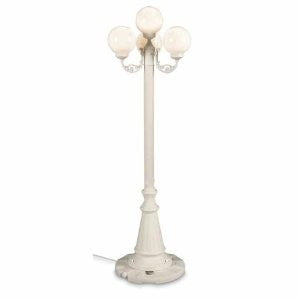 European 00371 Patio Lamp White Body With Four White Globes 80-inches Tall