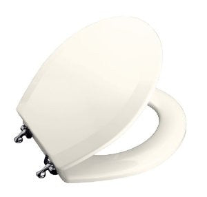 Kohler K-4726-T Triko Round Closed-Front Toilet Seat with Polished Chrome Hinges,
