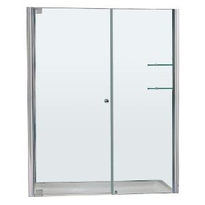 DreamLine SHDR-4158728-04 Frameless Pivot Shower Door 58 to 60 by 72 Clear 3/8 Glass Door Brushed Nickel Finish