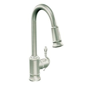 Moen S7208Csl Woodmere One-Handle High Arc Pull Down Kitchen Faucet, Classic Stainless