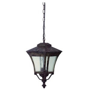 Yosemite Home Decor 8013H9 Borrego 3-Light 9-Inch Incandescent Hanging Exterior Light with Seedy Glass