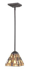 Quoizel TFFT1501VB Finton 1 Light Tiffany Rod Hung Mini Pendant