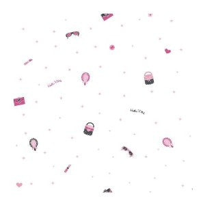 York Wallcoverings BT2782 Stars/Mirror/Hearts Wallpaper, Hot Pink/Cotton Candy Pink/Black Onyby/Bright White