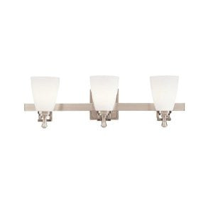 Kichler Lighting 5403NI 3 Light Uptown Bathroom Light, Brushed Nickel