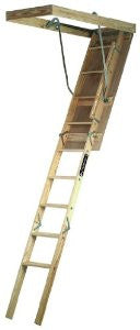 Louisville Ladder S224P 250-Pound Duty Rating Wooden Attic Ladder Fits 7-Foot to 8-Foot 9-Inch Ceiling Height, 22.5-by-54-Inch Rough Opening