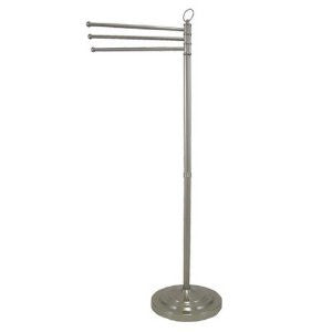 Kingston Brass CC2028 Pedestal Towel Bar In Three Level Height with White Box, Satin Nickel