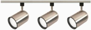 Nuvo Lighting TK342 3-Light Line Voltage R30 Bullet Cylinder Track Light Kit, Brushed Nickel
