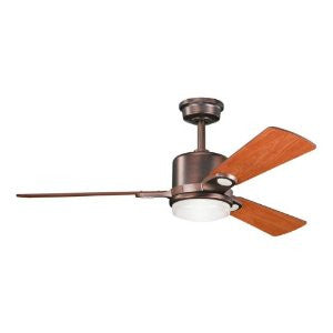 Kichler Lighting 300017OBB Celino 48IN Ceiling Fan, Oil Brushed Bronze Finish with Reversible Cherry/Walnut and Cased Opal Glass Light Kit