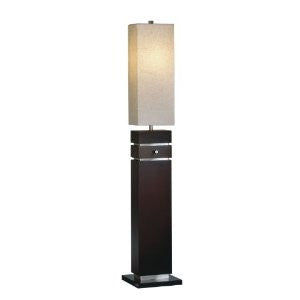 Nova Lighting Waterfall Floor Lamp, Dark Brown/Nickel/Oatmeal