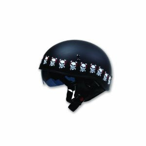 TORC T55 Spec-Op Half Helmet with Love Hurts Graphic (Flat Black, Medium)
