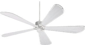 Quorum International 159725-8 Dragonfly Patio Ceiling Fan with White Canvas Water Resistant Blades, 72-Inch, Studio White Finish