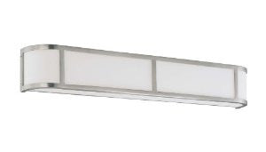 Nuvo Lighting 60/3804 Odeon 4-Light Linear Wall Light with Satin White Glass, Brushed Nickel