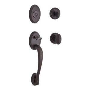 Baldwin SC.COLxELL.TRR.112.6L.DS.CKY.KD Columbus Single Cylinder Handleset with Ellipse Knob and Traditional Round Rose, Venetian Bronze