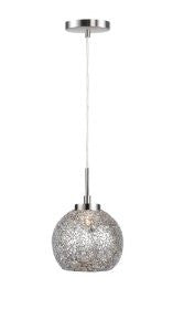 Woodbridge Lighting 13323STN-M00MIR 1-Light Mini Pendant, 7-Inch by 84-Inch Maximum, Satin Nickel