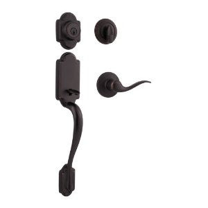 Kwikset Arlington Single Cylinder Handleset w/Tustin Lever featuring SmartKey in Venetian Bronze