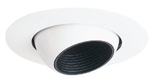 Juno Lighting 448-SC 4-Inch Eyeball Recessed Trim, Black Baffle with Satin Chrome Trim