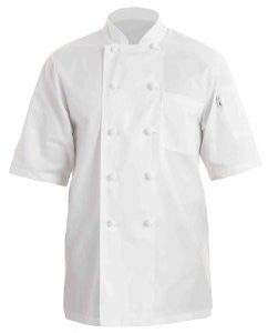 Chef Works KNSS-WHT Tivoli Short Sleeve Basic Chef Coat, White, Size L