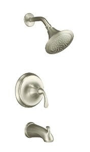KOHLER K-T10275-4-BN Forte Rite-Temp Pressure-Balancing Bath and Shower Faucet Trim, Vibrant Brushed Nickel (valve not included)