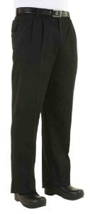 Chef Works CEBP-000 Black Traditional Chef Pants, Size 32