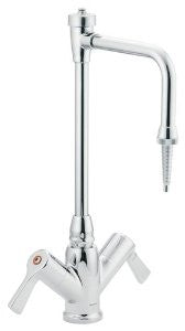 Moen 8116 Commercial M-Dura Two-Handle Laboratory Faucet with Vacuum Breaker Spout and hose nozzle, Chrome