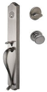 Copper Creek CD4610xHK-AN Chandler Front Door Handle Set with Heritage Knob Interior Assembly, Antique Nickel