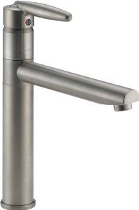 Delta 185LF-SS Grail Single Handle Kitchen Faucet, Stainless