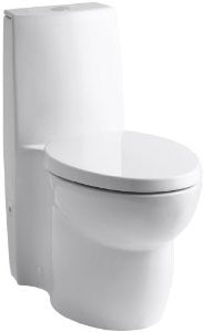 KOHLER K-3564-0 Saile Elongated One-Piece Toilet with Dual Flush Technology, White