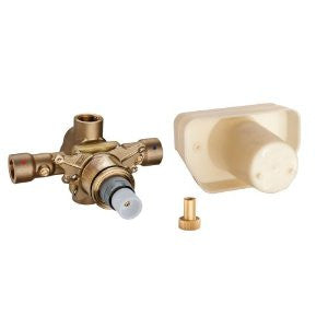 Grohe 34397000 3/4-inch Grohtherm Thermostat Rough-In Valve With Service Stops, Chrome