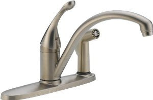 Delta 340-SS-DST Collins Single Handle Kitchen Faucet with Integral Spray, Stainless