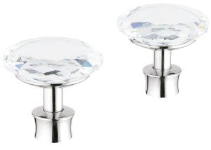 Grohe 18 086 VP0 Kensington Round Handles, Crystal/StarLight Chrome