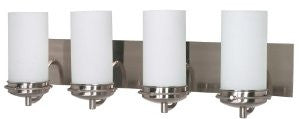 Nuvo Lighting 60/496 Polaris Vanity Light with White Opal Glass, Brushed Nickel, 3-Light
