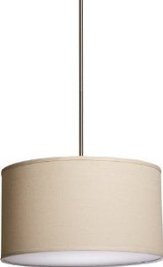 Artcraft Lighting SC521WH Mercer Street Small Round Chandelier, White with White Linen Shade