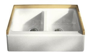 KOHLER K-6534-4U-0 Hawthorne Apron-Front, Undercounter Kitchen Sink, White