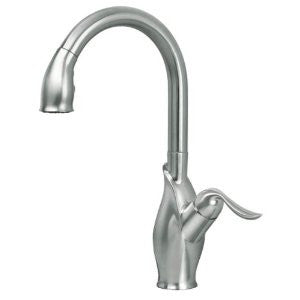 Artisan AF-340-SN Premium Collection Single Handle Kitchen Faucet with Pull Out Spray, Satin Nickel