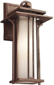 Kichler Lighting 49376AGZ Priya 1-Light Exterior Wall Mount, Aged Bronze Finish with Satin Etched Cased Opal Glass