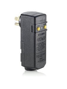 Leviton 16693 15-Amp, 120-Volt, Grounded, Compact Automatic Reset Right Angle GFCI, RoHS Compliant, Black