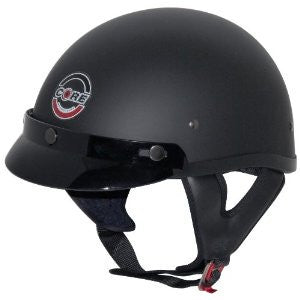 Core Cruiser Shorty Half Helmet (Flat Black, Large)