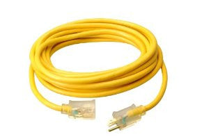 Coleman Cable 02589 12/3 Vinyl Outdoor Extension Cord with Lighted End, 100-Feet