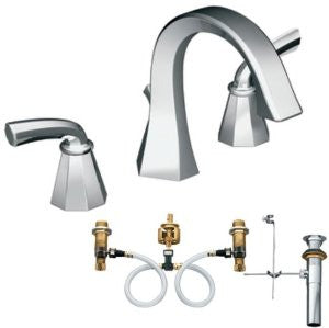 Moen TS448-9000 Felicity Two-Handle High Arc Bathroom Faucet with Valve, Chrome